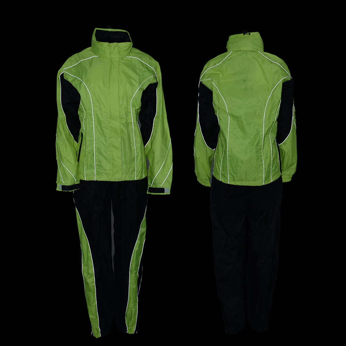 NexGen Men’s XS5021 Neon Green Hi-Viz Hooded Water Proof Rain Suit