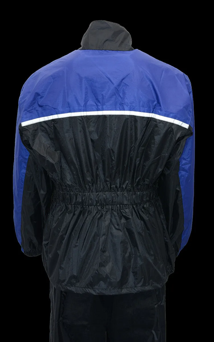 NexGen XS5031 Women's Blue and Black Water Proof Rain Suit with Cinch