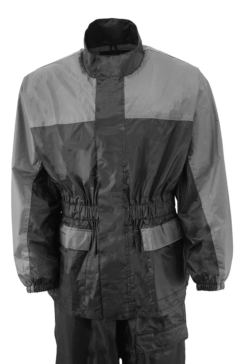 NexGen XS5031 Women's Grey and Black Water Proof Rain Suit with Cinch Sides