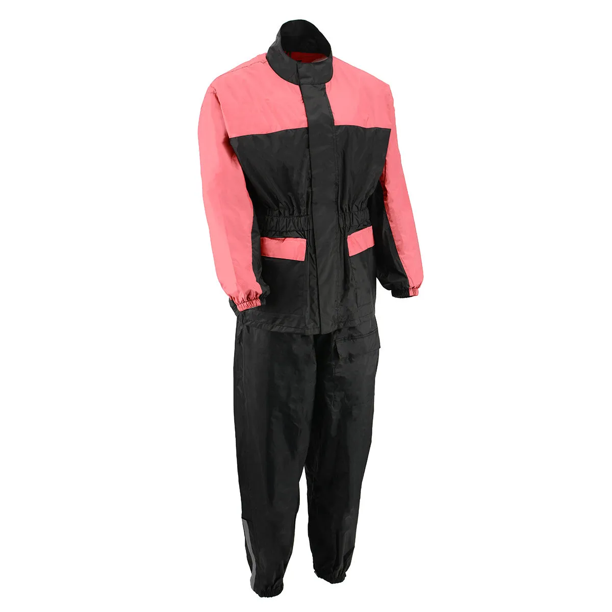 NexGen XS5031 Women's Pink and Black Water Proof Rain Suit with Cinch