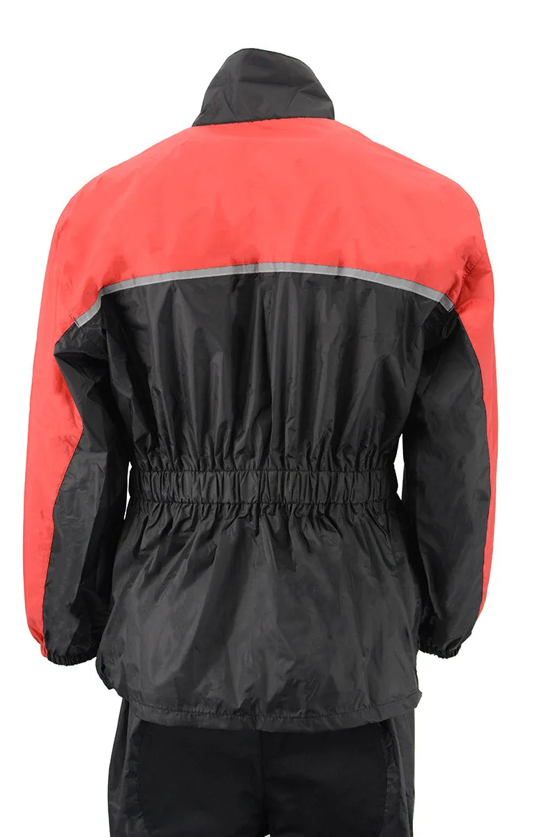 NexGen XS5031 Women's Red and Black Water Proof Rain Suit with Cinch Sides