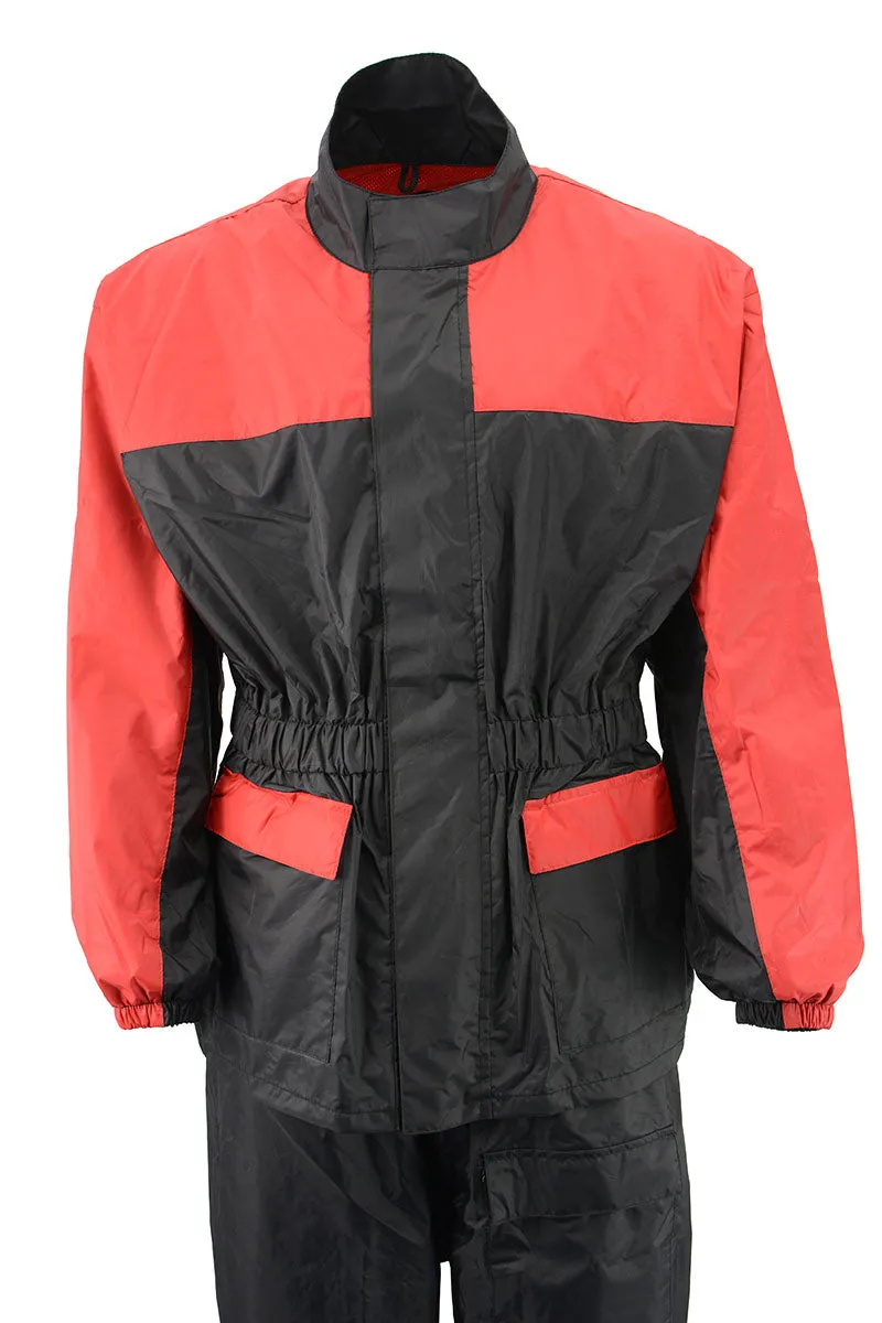 NexGen XS5031 Women's Red and Black Water Proof Rain Suit with Cinch Sides