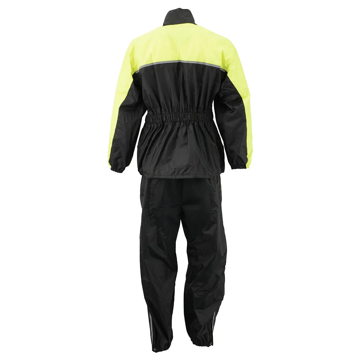 NexGen XS5031 Women's Yellow and Black Hi-Viz Water Proof Rain Suit with Cinch Sides