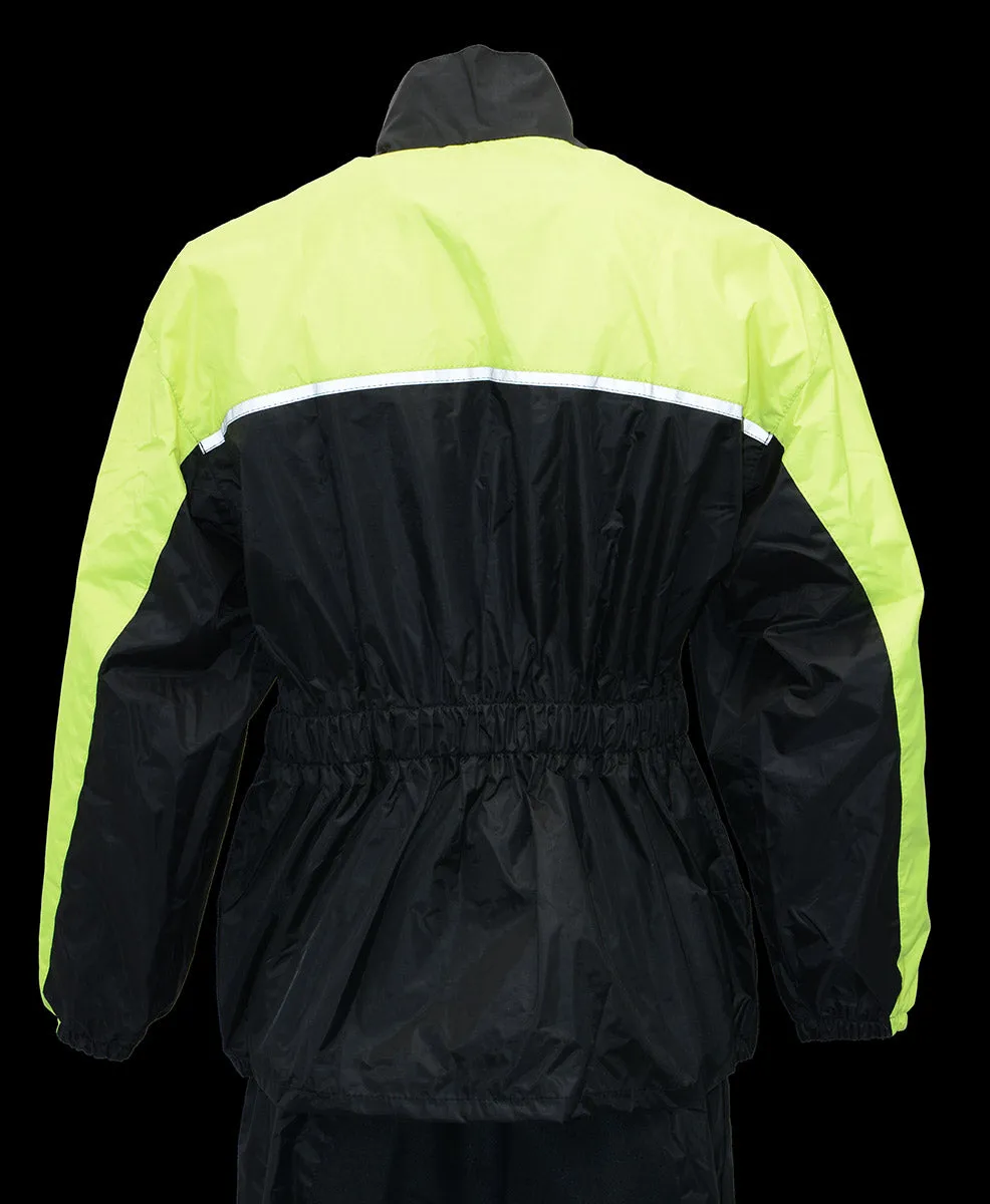 NexGen XS5031 Women's Yellow and Black Hi-Viz Water Proof Rain Suit with Cinch Sides