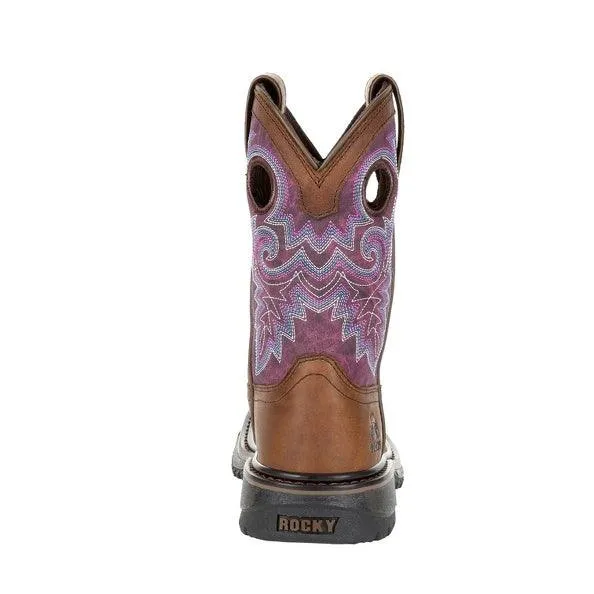 Rocky Children’s and Youth Original Ride Brown & Purple Western Boots RKW0302