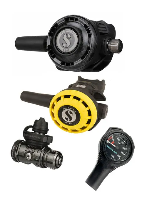 Scubapro Regulator Set: MK19 Evo Black Tech (Din or Yoke)   G260 Carbon   Octopus   Free SPG