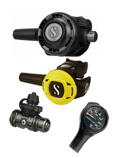 Scubapro Regulator Set: MK19 Evo Black Tech (Din or Yoke)   G260 Carbon   Octopus   Free SPG