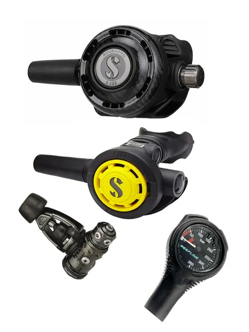 Scubapro Regulator Set: MK19 Evo Black Tech (Din or Yoke)   G260 Carbon   Octopus   Free SPG