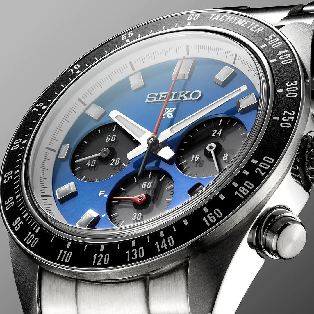 Seiko Prospex Speedtimer Solar Chronograph Blue Dial Mens Watch SSC931