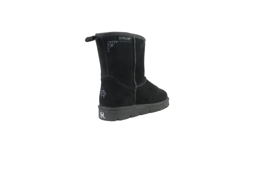 SUPERLAMB ARGALI WOMENS SHEEPSKIN 7.5" BOOT BLACK