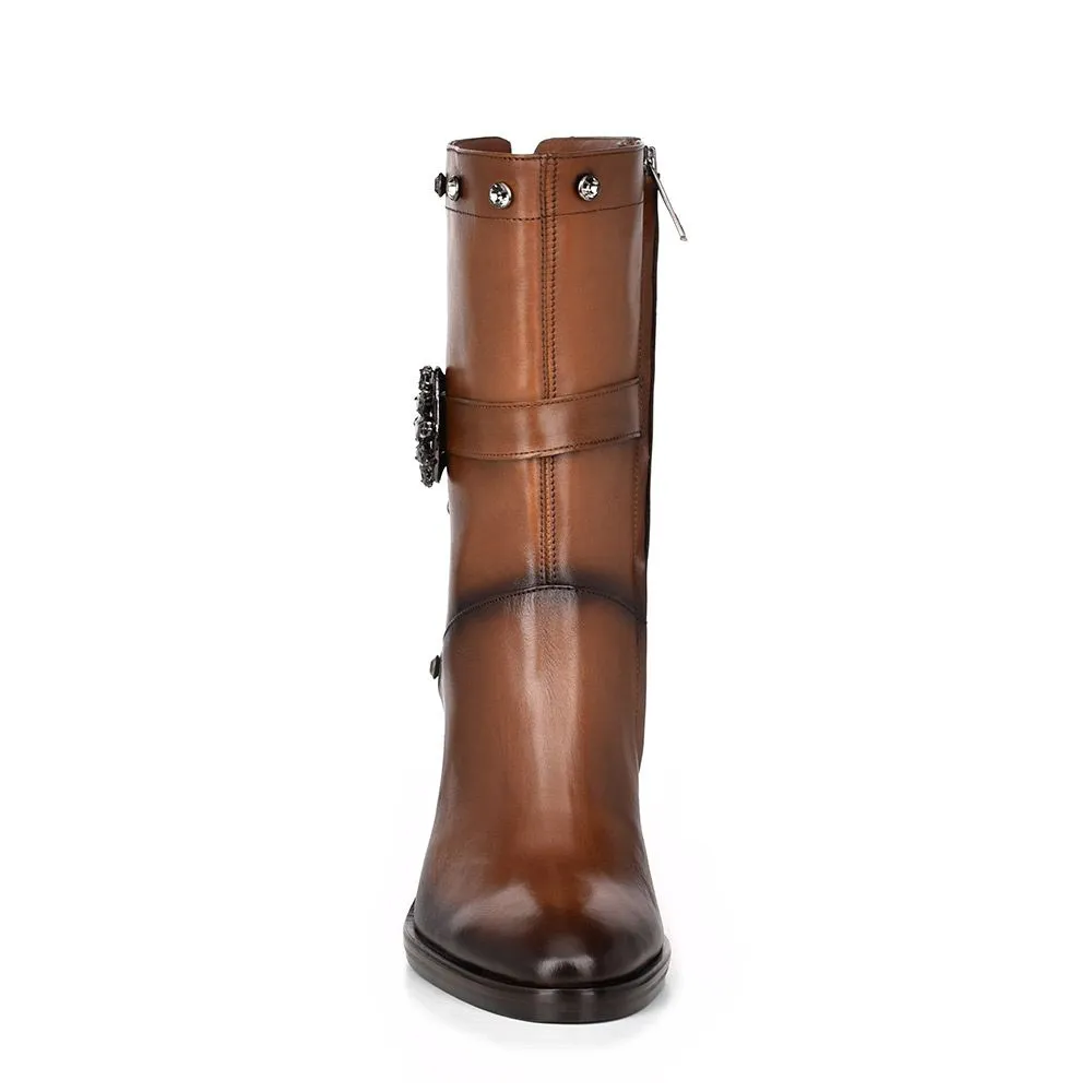 T29TSTS - Cuadra tobacco fashion cowboy leather mid-calf boots for women