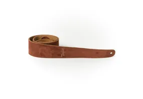 Taylor Strap Embroidered Suede Chocolate 2.5"