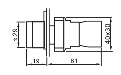 TRB-22D-B-240, 22mm Pushbutton Momentary BLUE 240VAC, Plastic, IEC60947-5-1