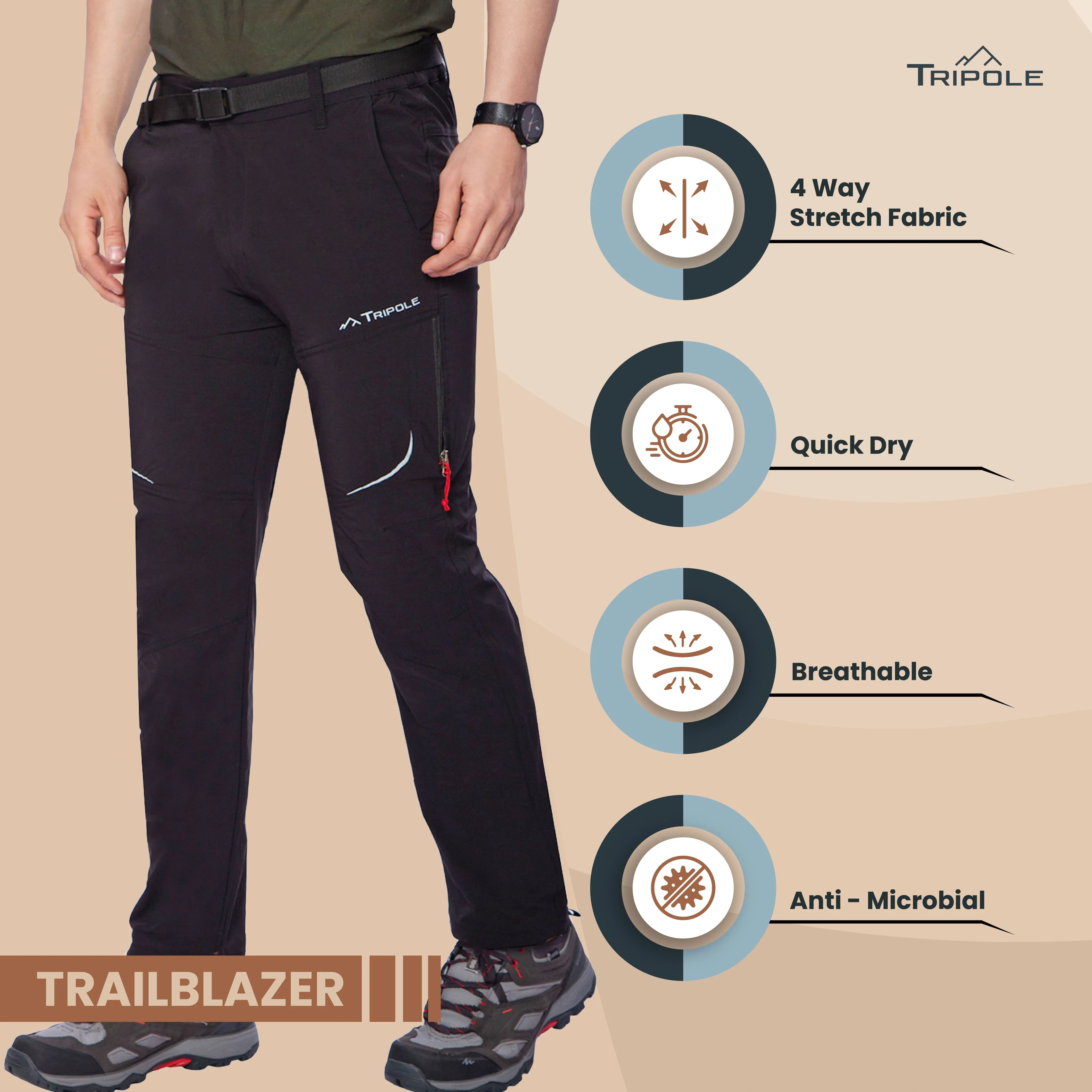 Tripole Trailblazer Trekking and Hiking Pants and Cargo for Outdoors and Travelling