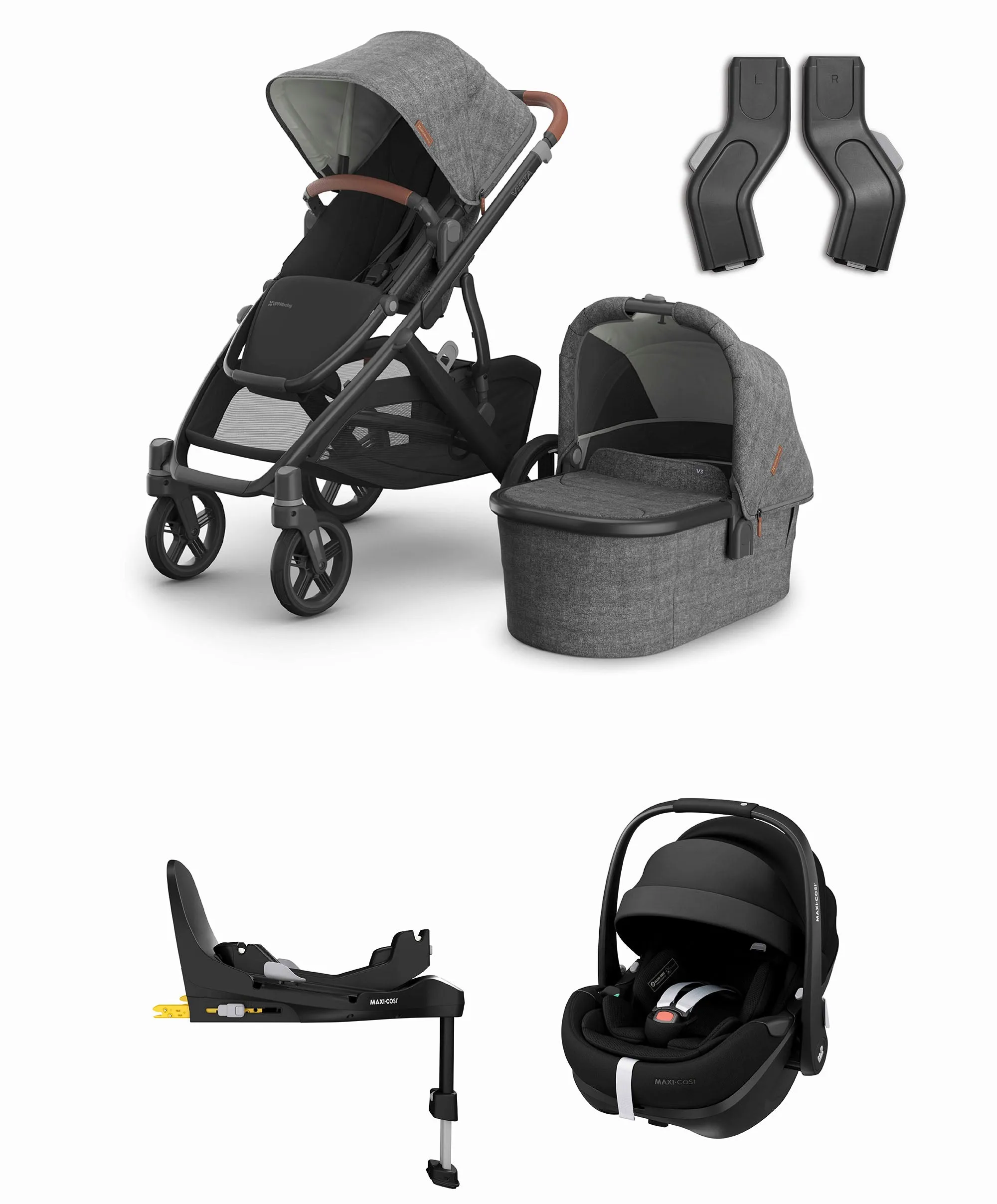 UPPAbaby Vista V3 Stroller Bundle with Maxi-Cosi Pebble 360 Pro&sup2; Car Seat  – Greyson